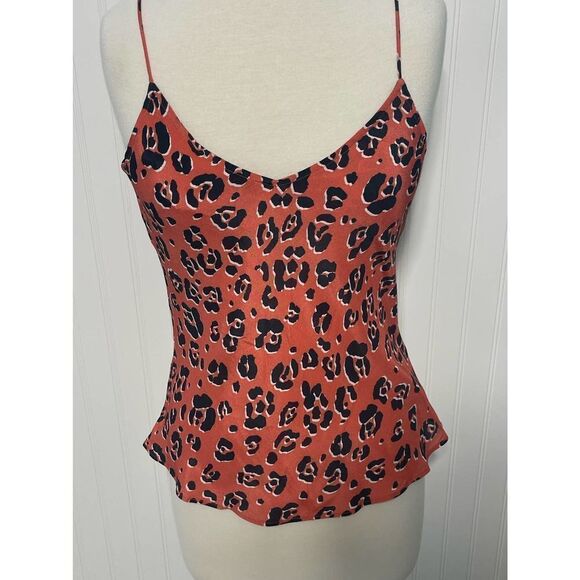 Suboo Zanzibar Bias Cut Cami Cheetah Animal Print Tank Top Coral Pink Medium NWT - Picture 13 of 13